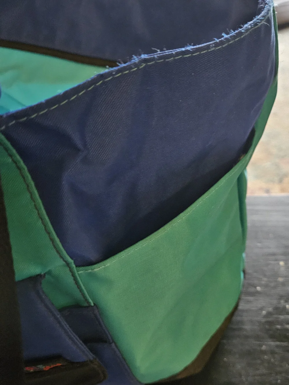 ESSENTIALS Blue & Teal Duffel Bag with Black Trim